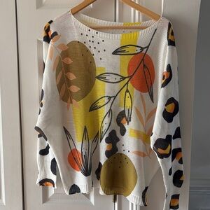 Made in Italy 🇮🇹 Knit Sweater One Size Dolman Lightweight Colorful NWOT